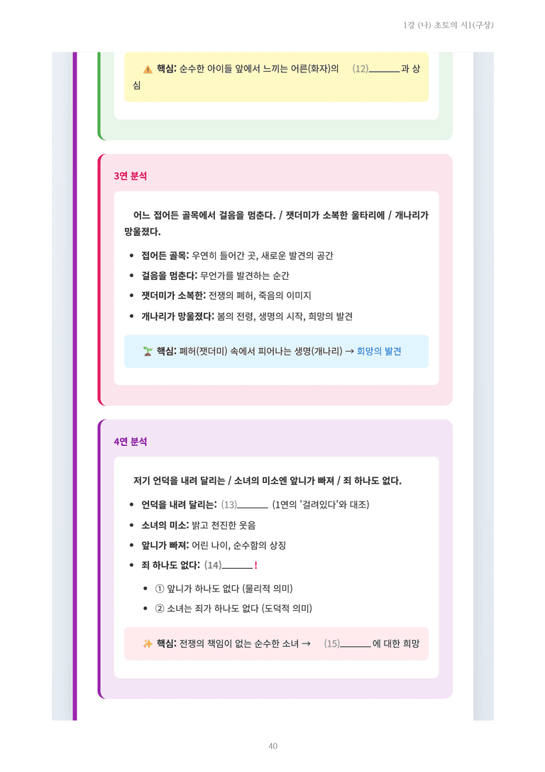[2027 수특 문학] 현대시 01강 (나) 초토의 시1(구상) 내용 정리_preview_40