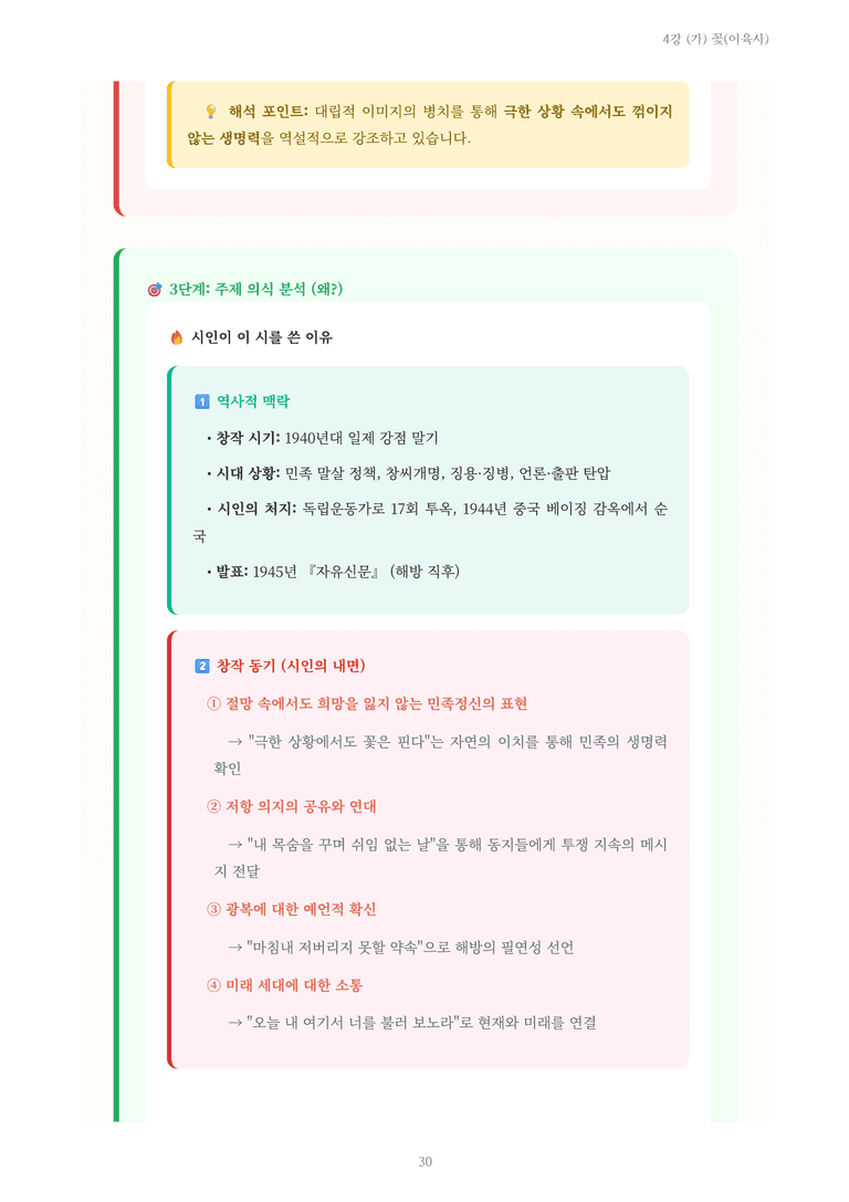 [2027 수특 문학] 현대시 04강 (가) 꽃(이육사) 내용 정리_preview_30