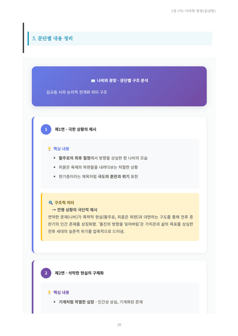 [2027 수특 문학] 현대시 05강 (가) 나비와 광장(김규동) 내용 정리_preview_20