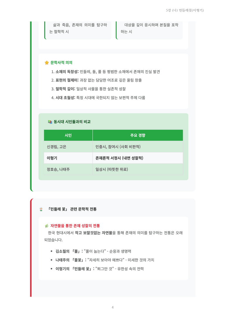 [2027 수특 문학] 현대시 05강 (나) 민들레꽃(이형기) 내용 정리_preview_4