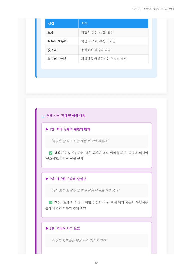 [2027 수특 문학] 현대시 06강 (가) 그 방을 생각하며(김수영) 내용 정리_preview_40