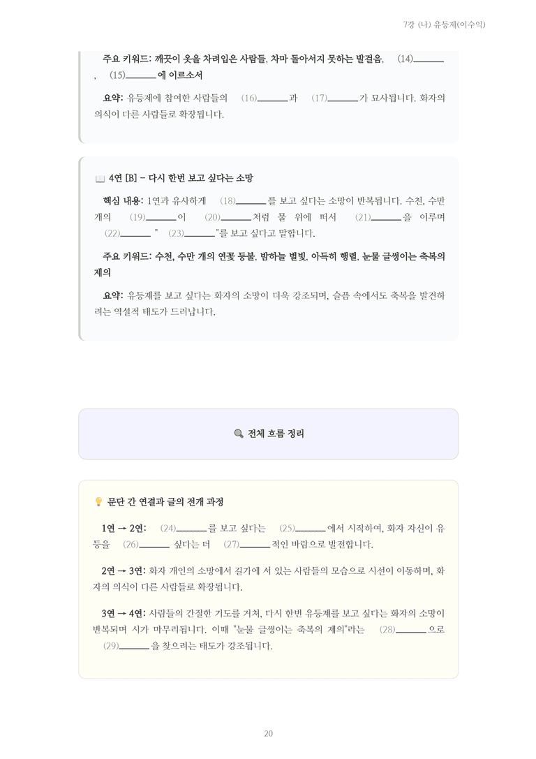 [2027 수특 문학] 현대시 07강 (나) 유등제(이수익) 내용 정리_preview_20