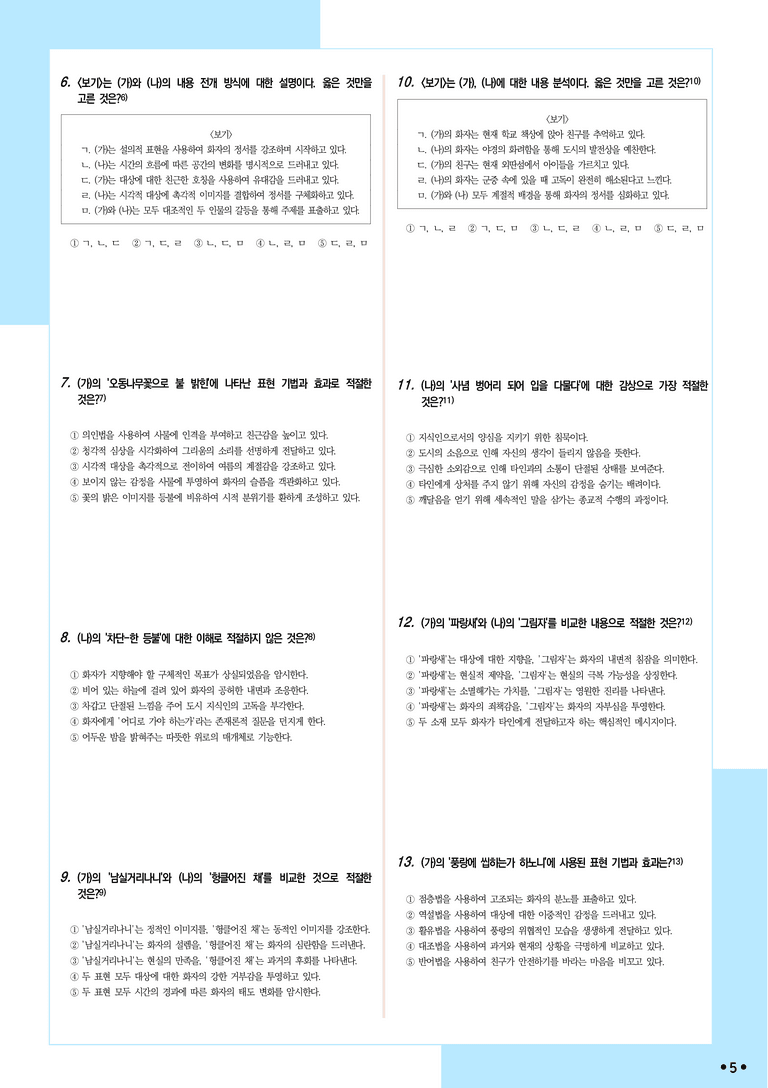 [2027 수능특강 문학] 적용학습-현대시 (2) 오월 소식, 와사등_분석+문제_preview_5