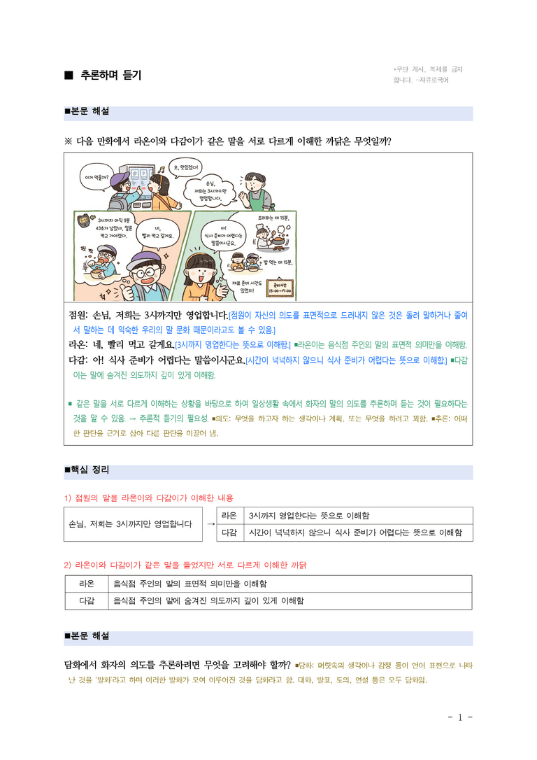 중1-1 (미-신) 3-1 추론하며 듣기 ■(해설•정리)_(11쪽)_preview_1