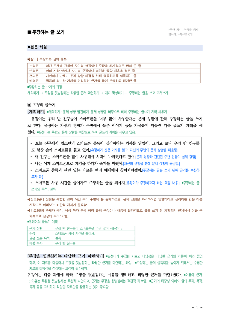 중1-2 (미-민) 2-2 주장하는 글 쓰기 ■해설•정리_(11쪽)_preview_1