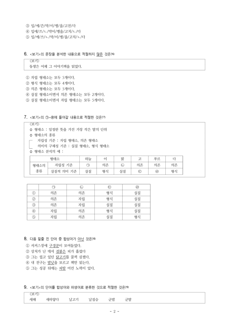 중1-2 (미-신) 3-1 단어의 짜임과 새말 -객관식 (25문제)_preview_2