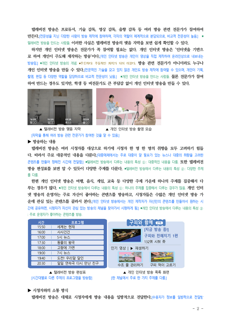 중1-2 (천-정) 4-1 대중매체와 개인 인터넷 방송 ■해설•정리_(6쪽)_preview_2