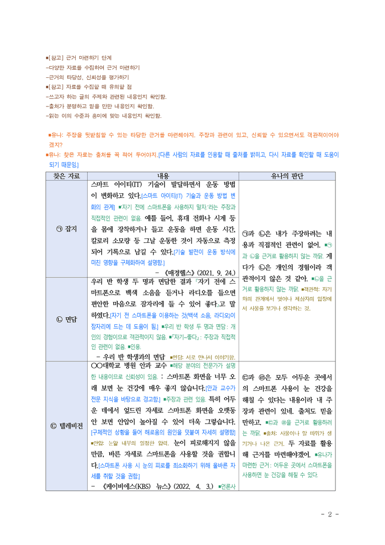 중1-2 (천-정) 4-2 주장하는 글 쓰기, 나는야 호모 미디어쿠스 ■해설•정리_(10쪽)_preview_2