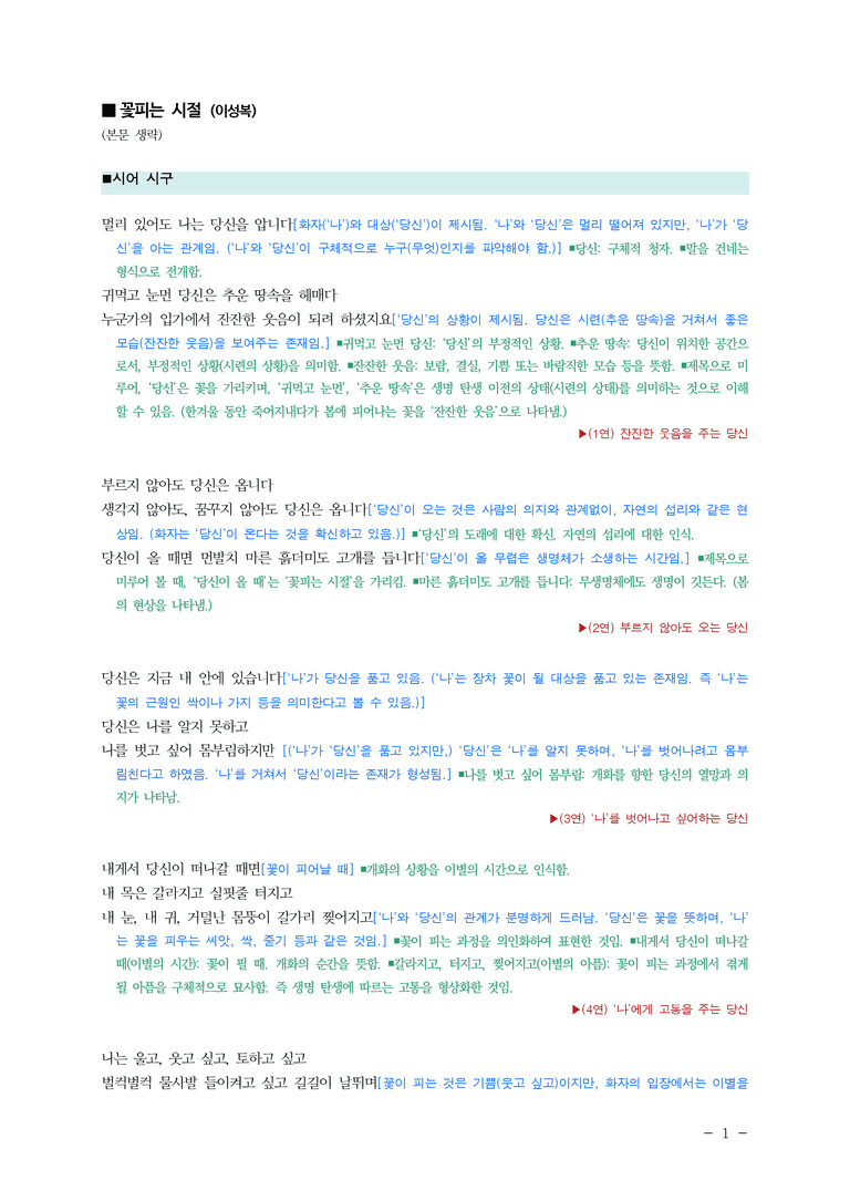 (24-06) (고2) 꽃피는 시절 (이성복) ■(해설•정리)_preview_1
