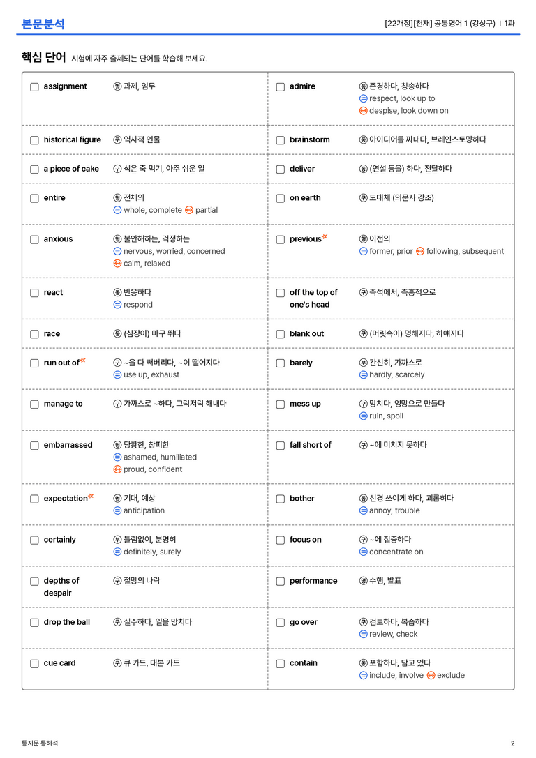  [천재] 공통영어 1 (강상구) 1과 본문분석_preview_2