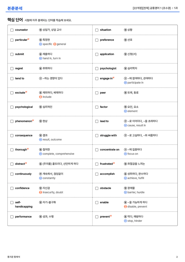  [천재] 공통영어 1 (조수경) 1과 본문분석_preview_2