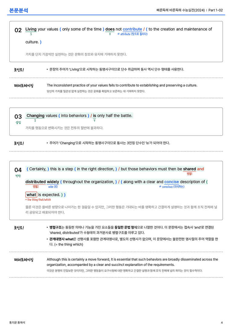 빠른독해 바른독해 수능실전(2024) Part 1-02 본문분석_preview_4