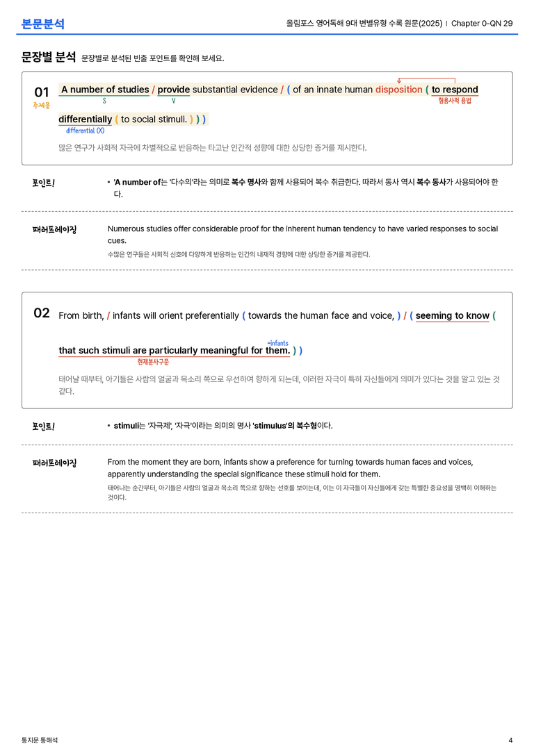 올림포스 영어독해 9대 변별유형 수록 원문(2025) Chapter 0-QN 29 본문분석_preview_4