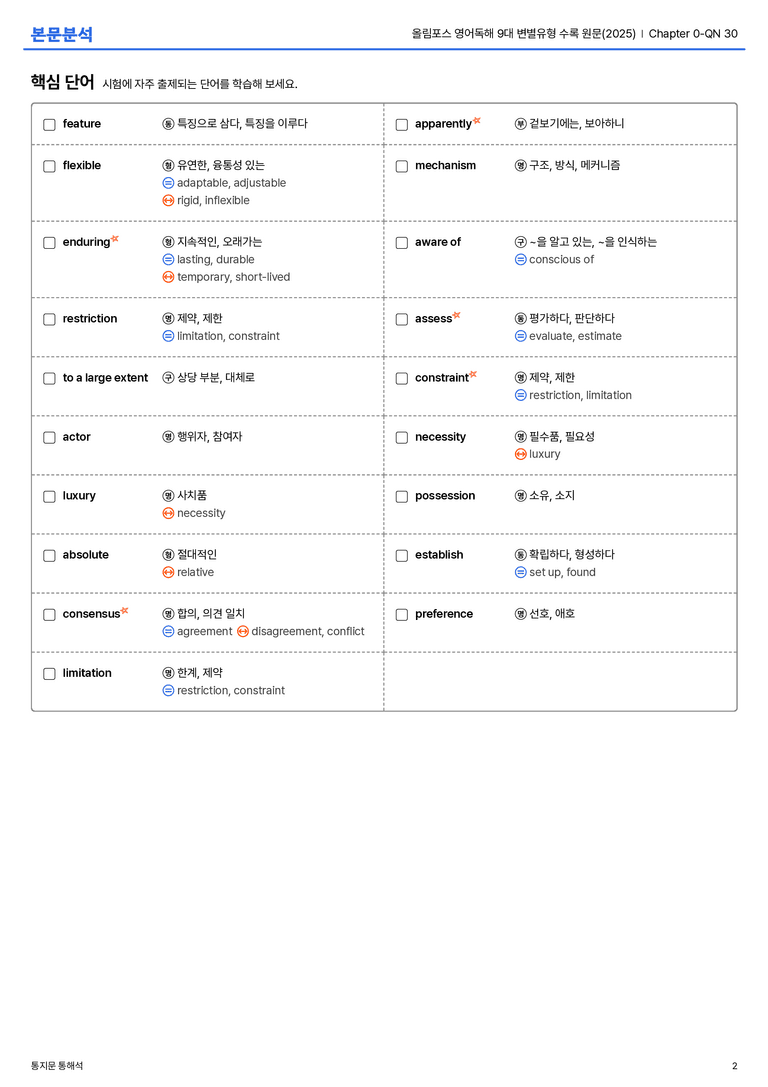 올림포스 영어독해 9대 변별유형 수록 원문(2025) Chapter 0-QN 30 본문분석_preview_2