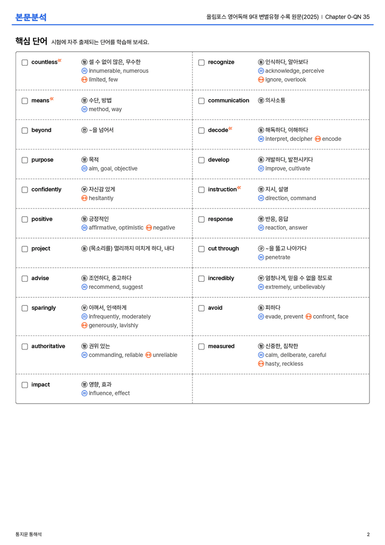 올림포스 영어독해 9대 변별유형 수록 원문(2025) Chapter 0-QN 35 본문분석_preview_2