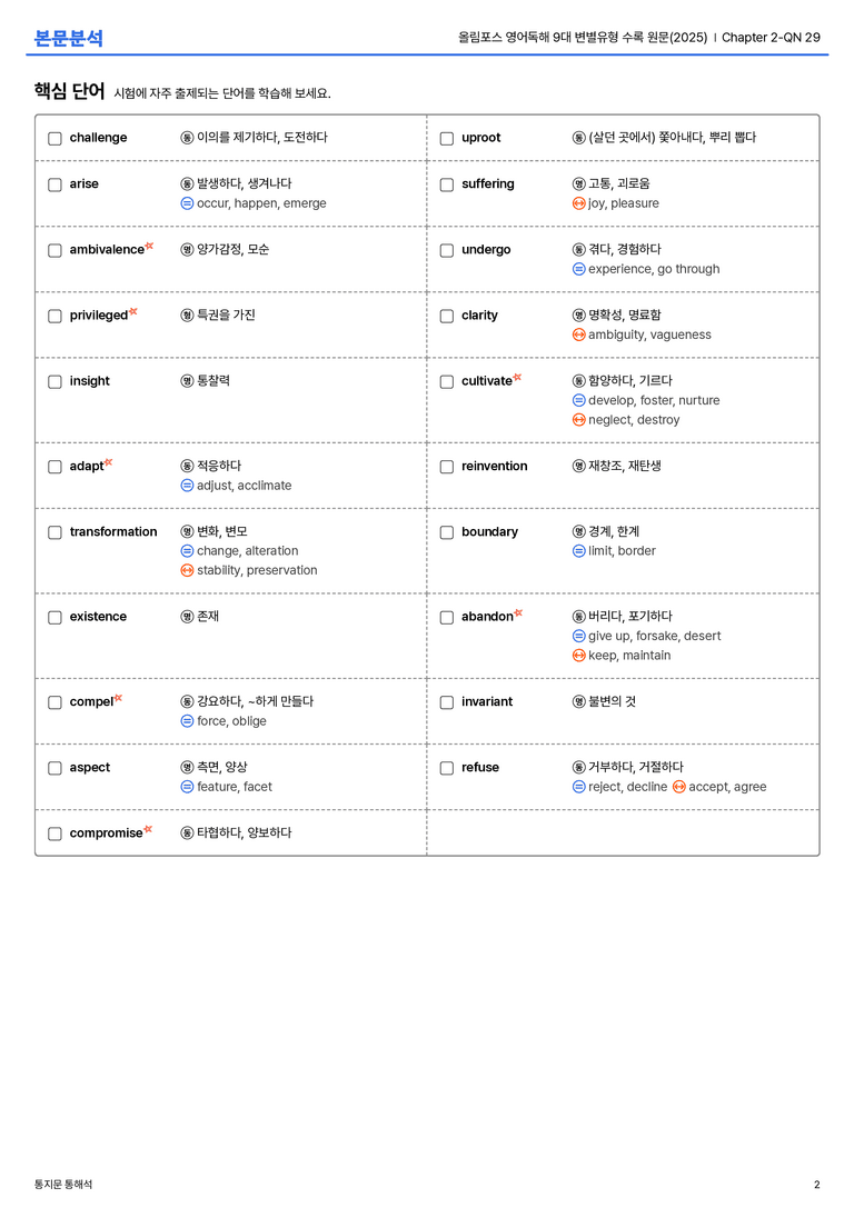 올림포스 영어독해 9대 변별유형 수록 원문(2025) Chapter 2-QN 29 본문분석_preview_2