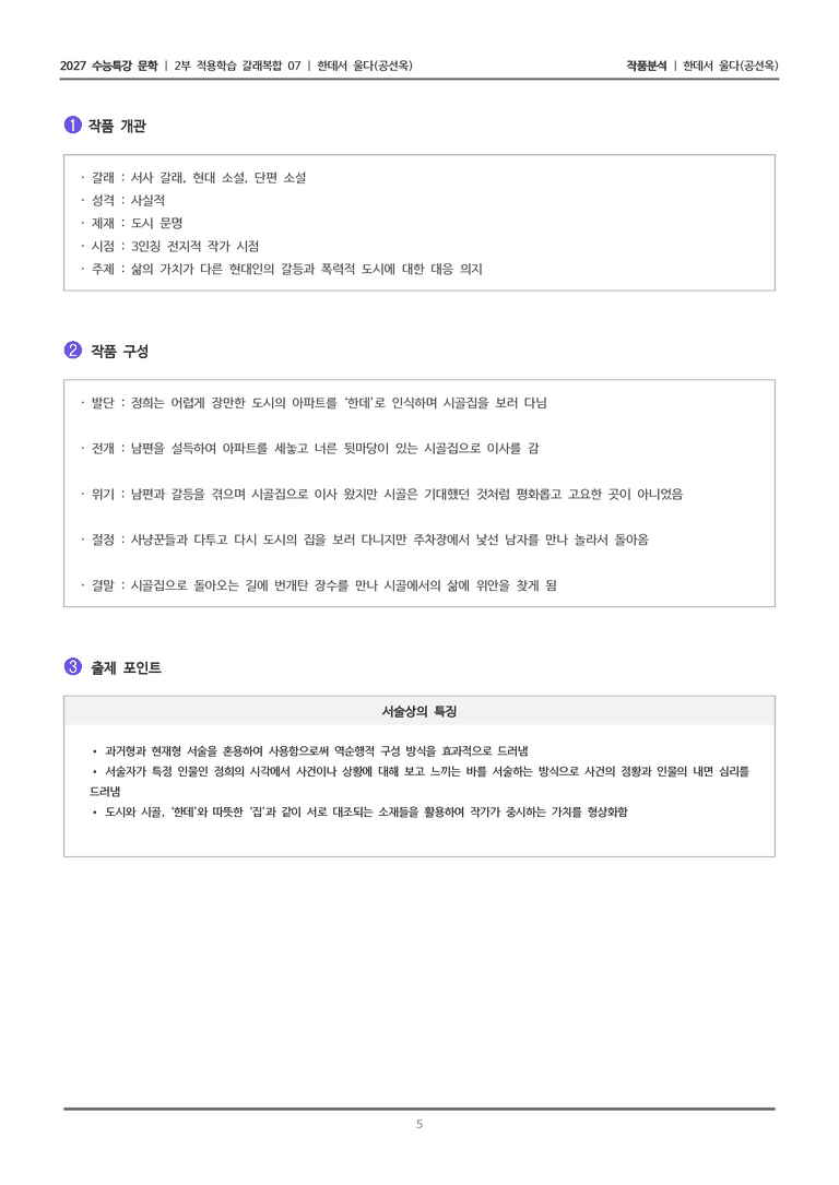 [2027 수능특강 문학] 적용학습 갈래복합 07 한데서 울다_작품분석_preview_5