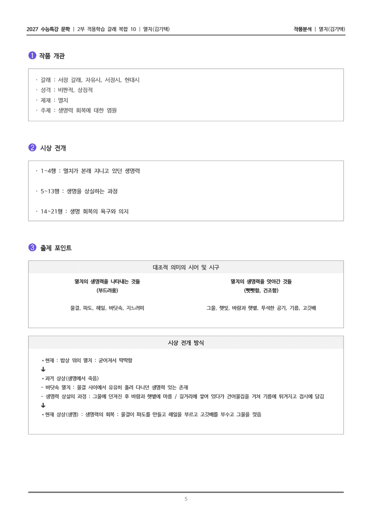 [2027 수능특강 문학] 적용학습 갈래복합 10 멸치_작품분석_preview_5