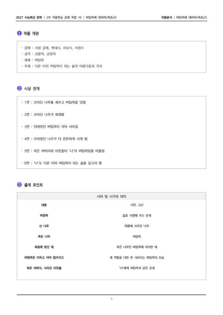[2027 수능특강 문학] 적용학습 갈래복합 10 버팀목에 대하여_작품분석_preview_5
