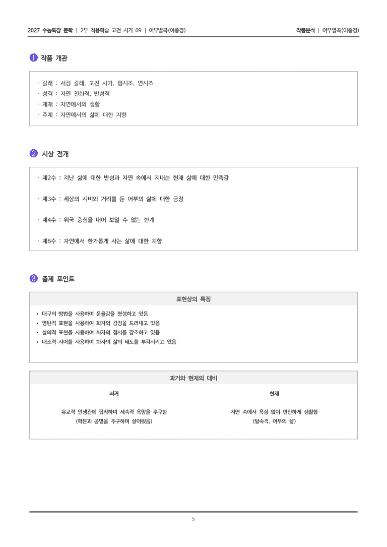 [2027 수능특강 문학] 적용학습 고전시가 09 어부별곡_작품분석_preview_5