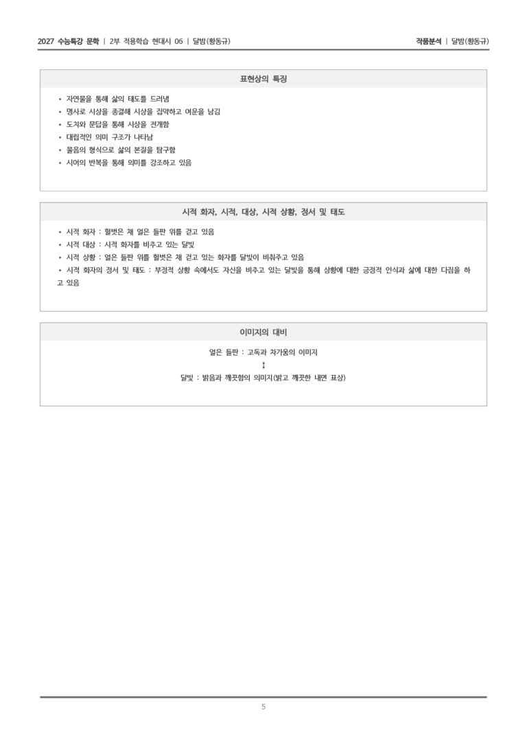 [2027 수능특강 문학] 적용학습 현대시 06 달밤_작품분석_preview_5