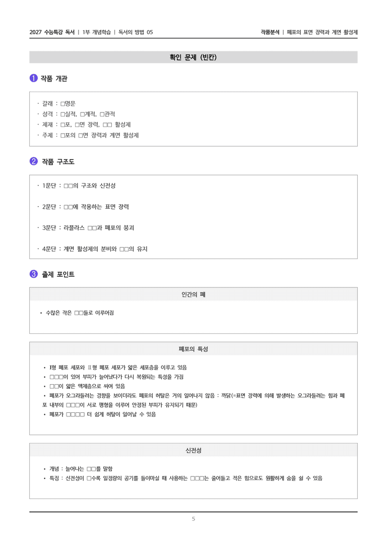 [2027 수능특강 독서] 개념학습 08 폐포의 표면 장력과 계면 활성제_작품분석_preview_5