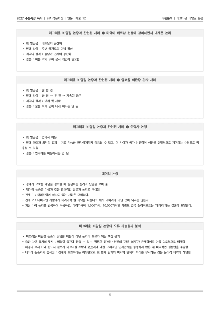 [2027 수능특강 독서] 적용학습 인문예술 12 미끄러운 비탈길 논증_작품분석_preview_5