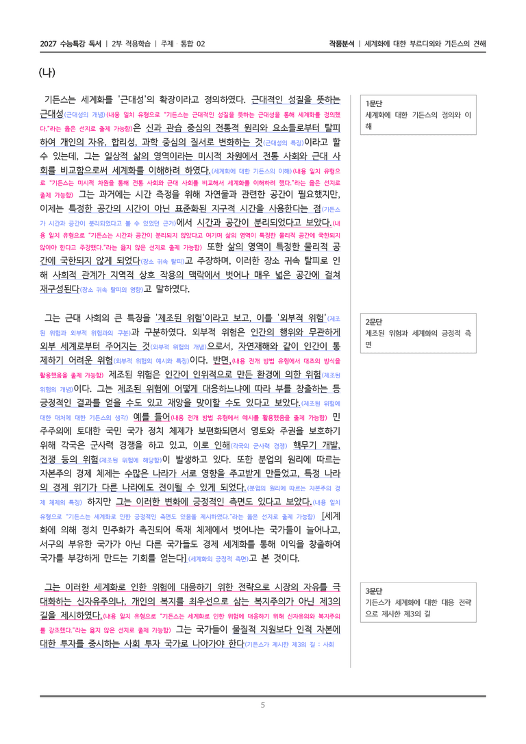 [2027 수능특강 독서] 적용학습 주제통합 02 세계화에 대한 부르디외와 기든스의 견해_작품분석_preview_5