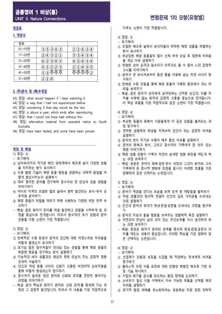 [현장의 모든 비법] 공통영어 1 비상(홍) 3과 변형문제 1차_preview_35