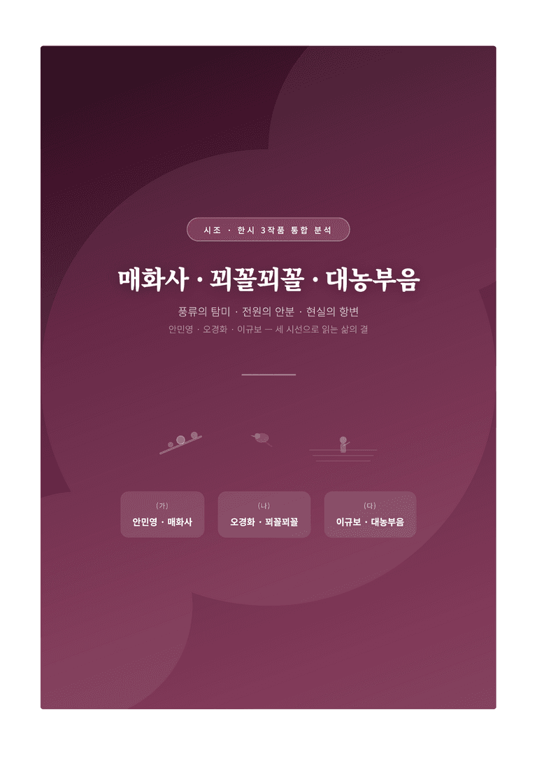 [2027 수능특강 문학] 교과서 개념 2강_매화사 · 꾀꼴꾀꼴 · 대농부음 — 3작품 통합 학습서_preview_1