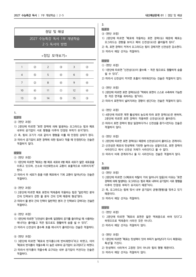 [2027 수능특강 독서] 개념학습 08 폐포의 표면 장력과 계면 활성제_내신예상문제01_preview_5