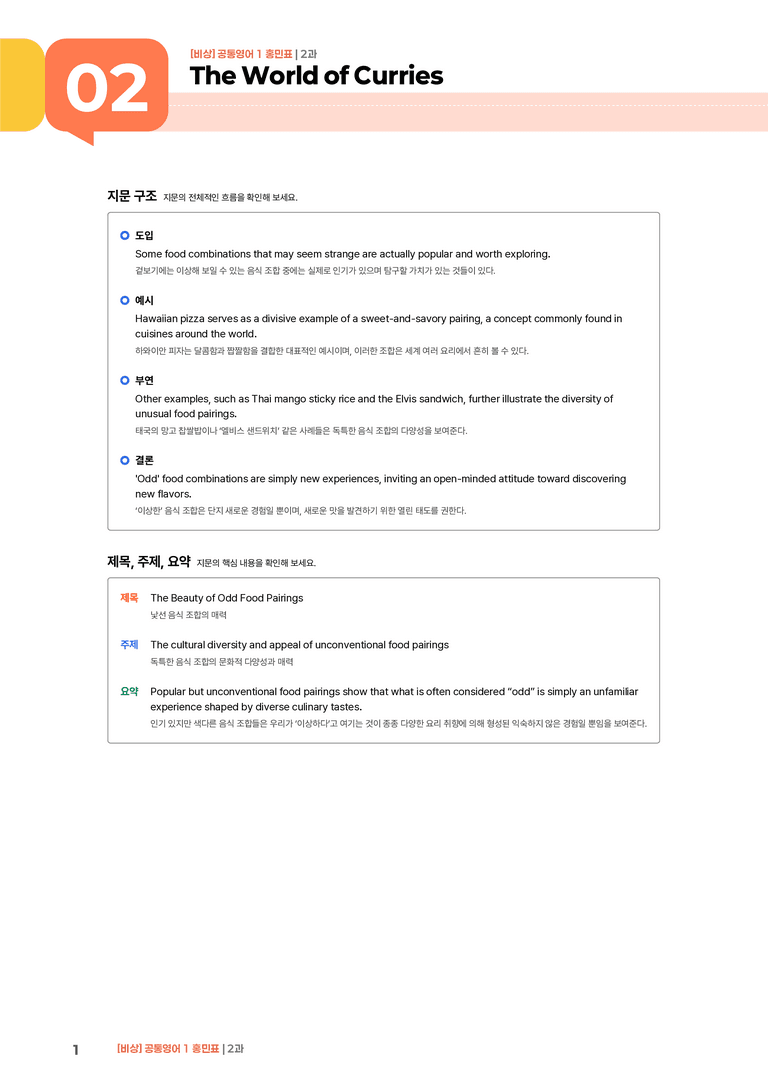 [비상] 공통영어 1 (홍민표) 2과 | STEP1 본문분석_preview_1