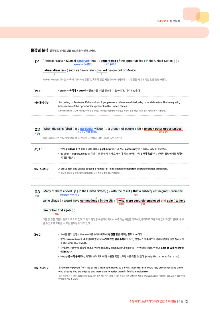 수능특강 Light 영어독해연습 1강 | STEP1 본문분석_preview_2