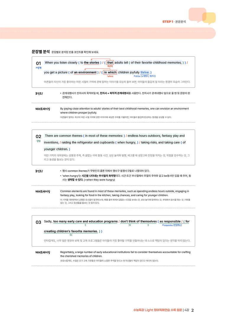 수능특강 Light 영어독해연습 4강 | STEP1 본문분석_preview_2