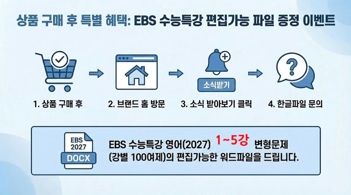 ☑️고등영어1 YBM(박준언) 3단원 변형문제 136제_promotion