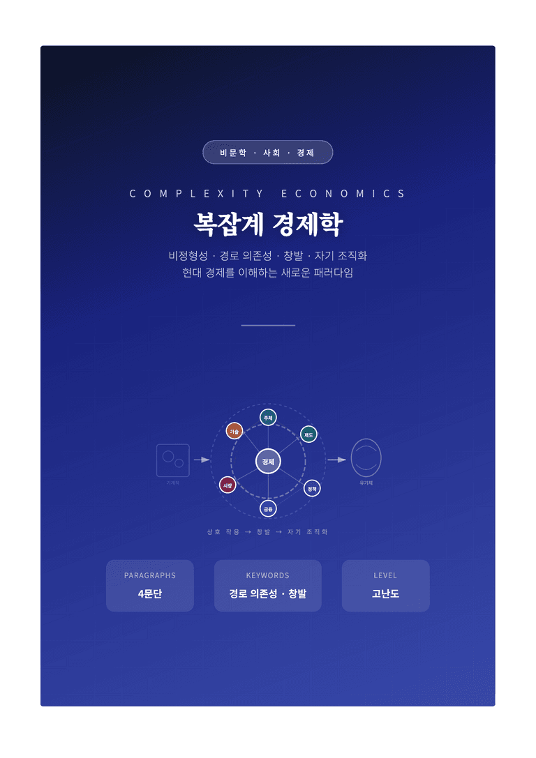 [2027 수능특강 독서] 교과서 개념_복잡계 경제학 완벽 해설서 — 비정형성·경로 의존성·창발·자기 조직화_preview_1
