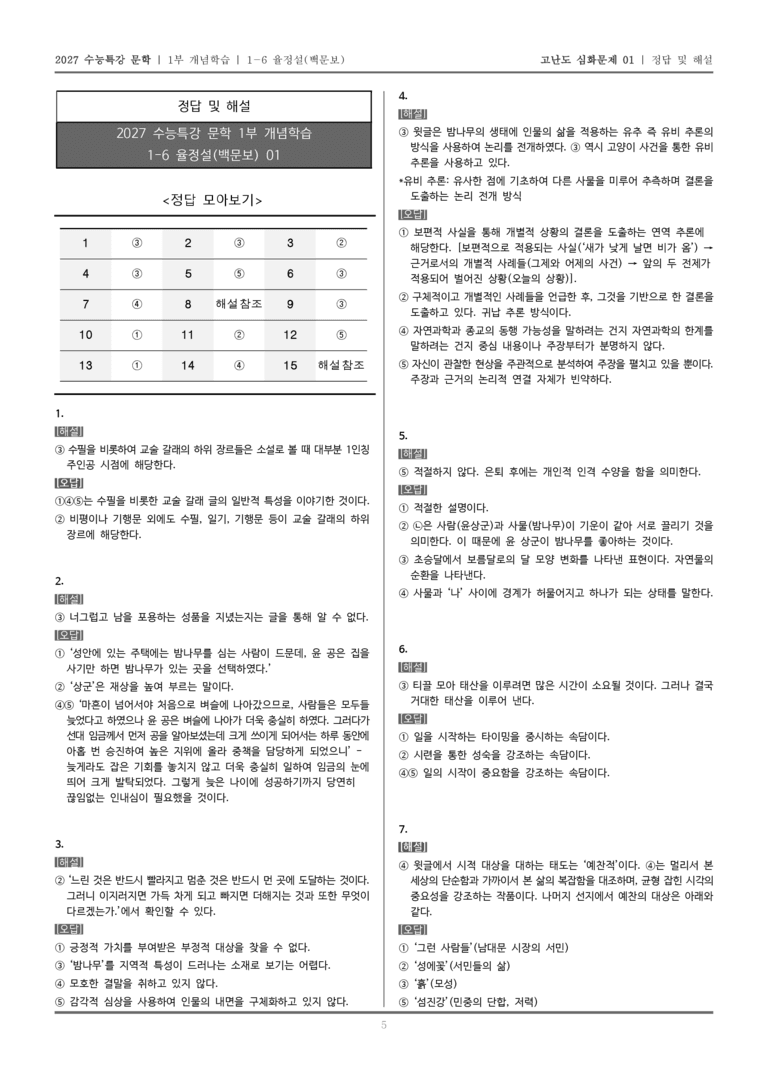 [2027 수능특강 문학] 개념학습 06 율정설_고난도 심화문제01_preview_5