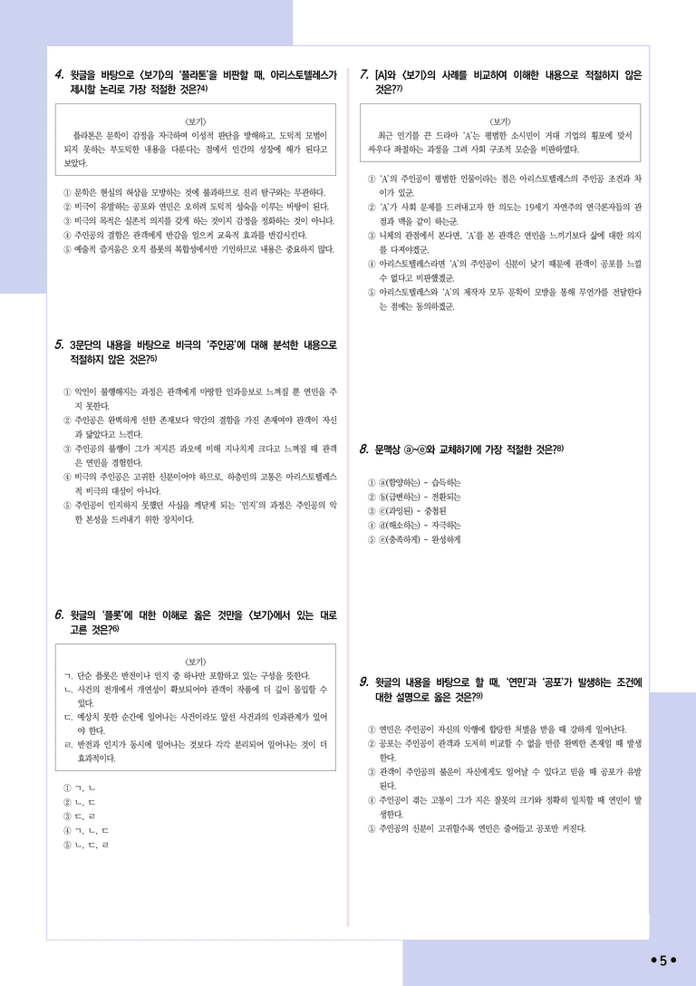 [2027 수능특강 독서] 적용학습 인문예술 05 아리스토텔레스의 비극론_분석+문제_preview_5