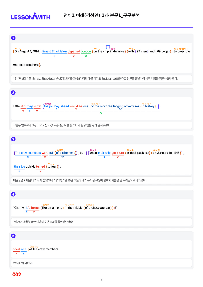 영어1-미래 김성연 1,2,3,4,5과 구문분석 by 최상위영어_preview_2