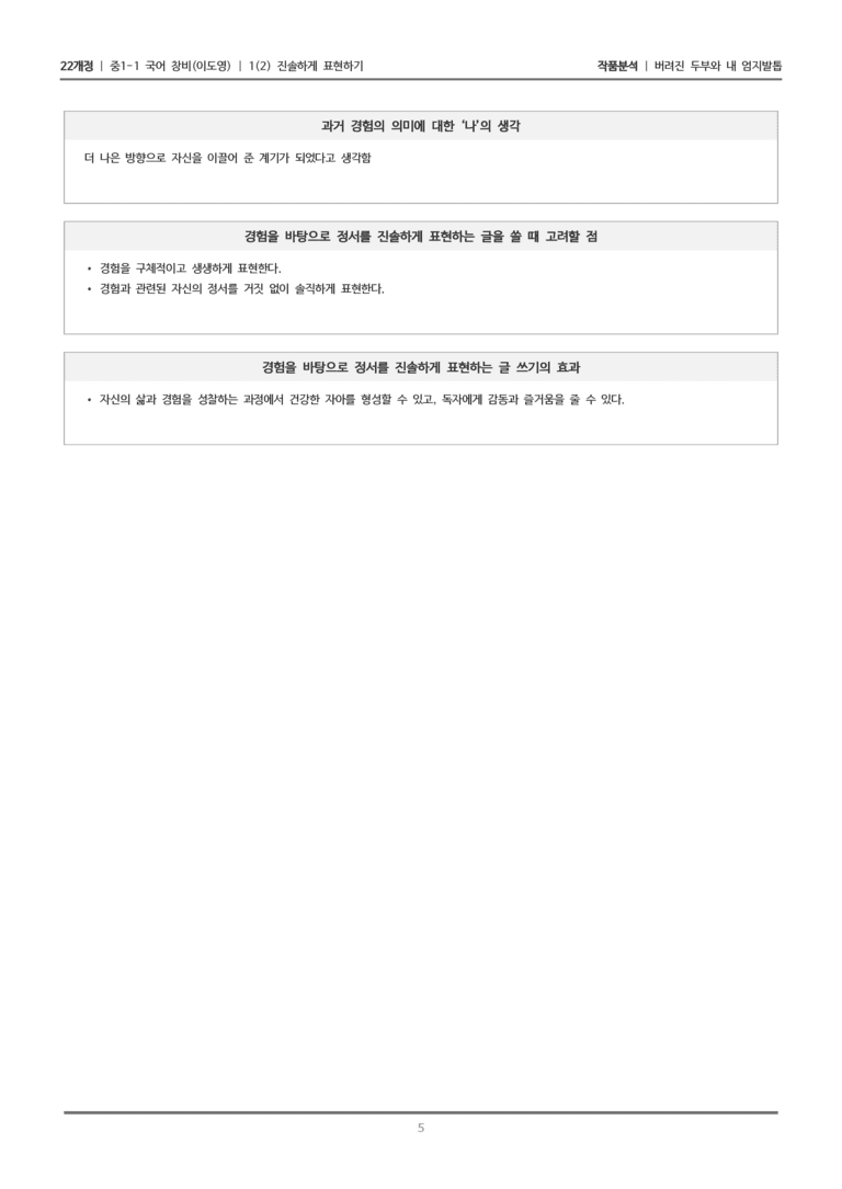 [22개정] 중1-1 창비(이) 1(2) 진솔하게 표현하기_작품 분석_preview_5