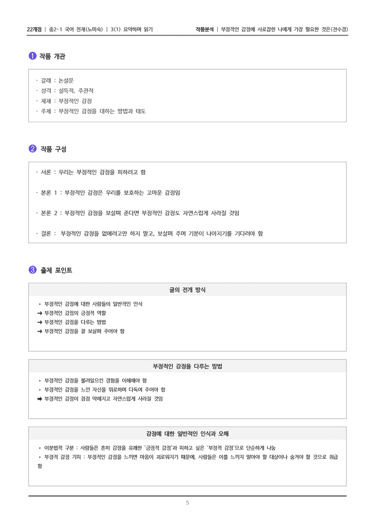 [22개정] 중1-1 천재(노) 3(1) 요약하며 읽기_작품분석 2_preview_5