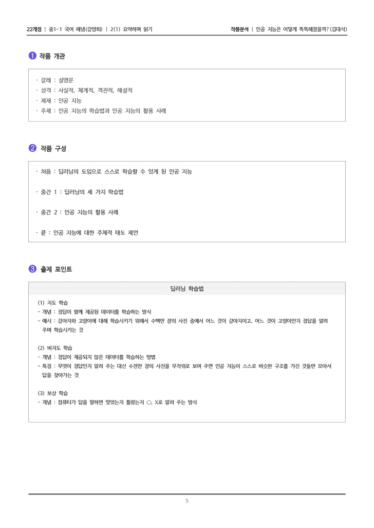 [22개정] 중1-1 해냄(강) 2(1) 요약하며 읽기_작품 분석 1_preview_5