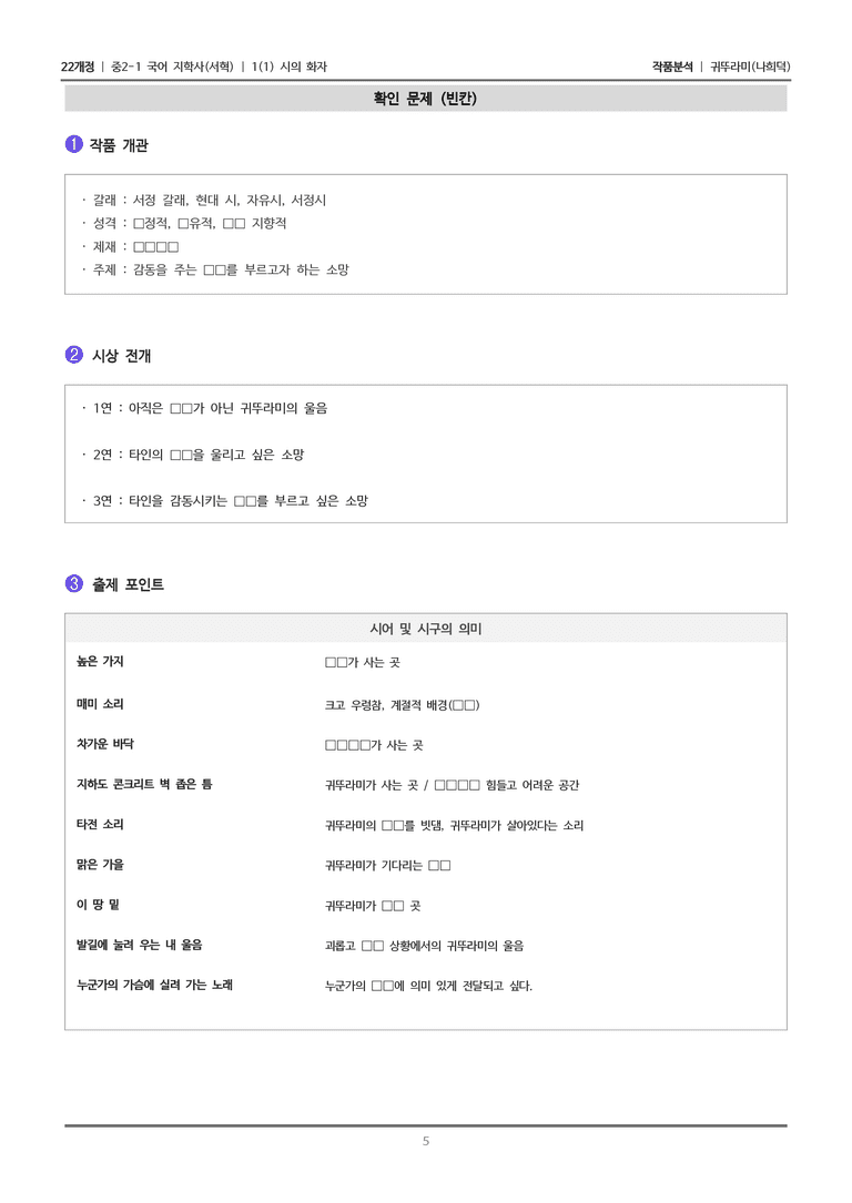 [22개정] 중2-1 지학사(서혁) 1(1) 시의 화자_작품분석 2_preview_5