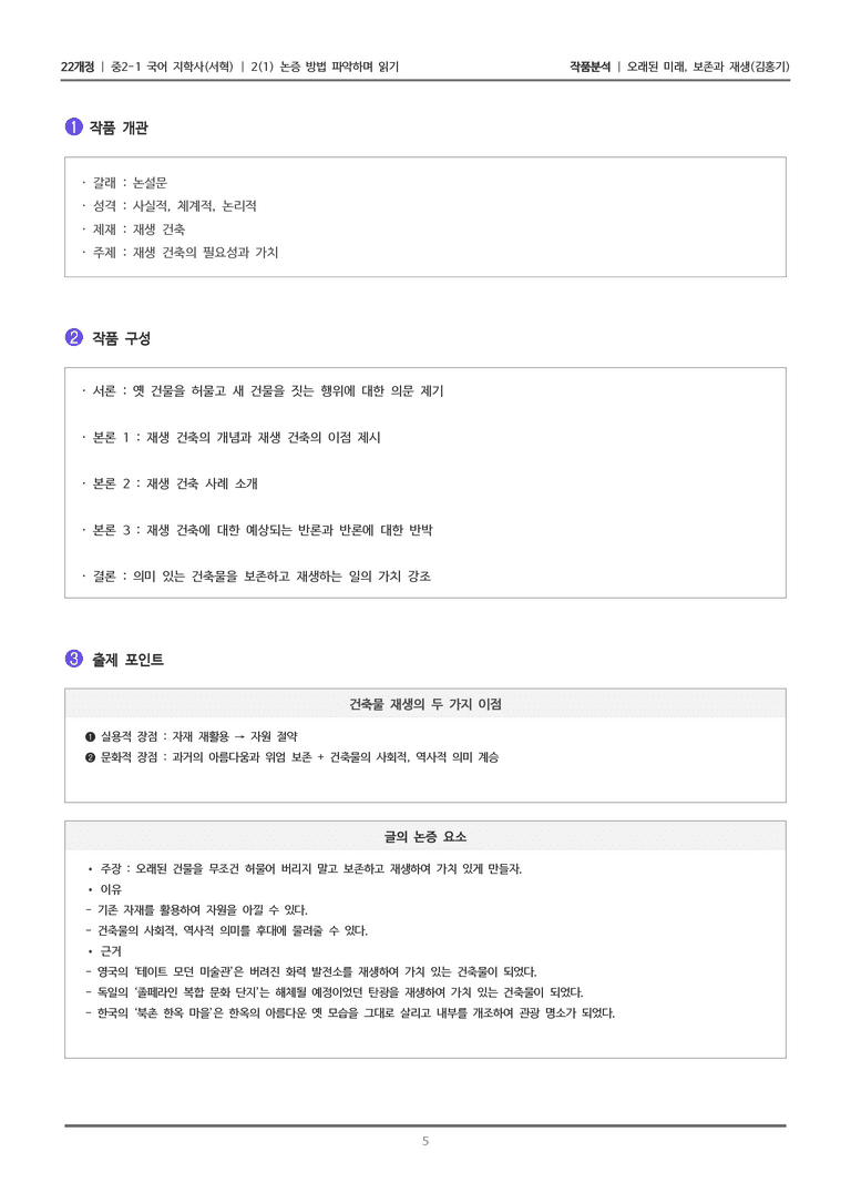 [22개정] 중2-1 지학사(서혁) 2(1) 논증 방법 파악하며 읽기_작품분석 1_preview_5