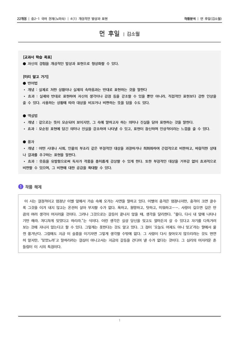 [22개정] 중2-1 천재(노) 4(1) 개성적인 발상과 표현_작품분석 1_preview_1