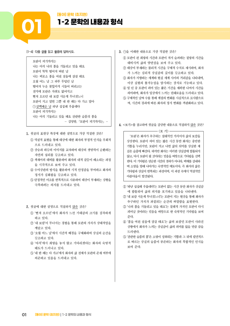 문학의 내용과 형식_실전 모의고사_preview_1