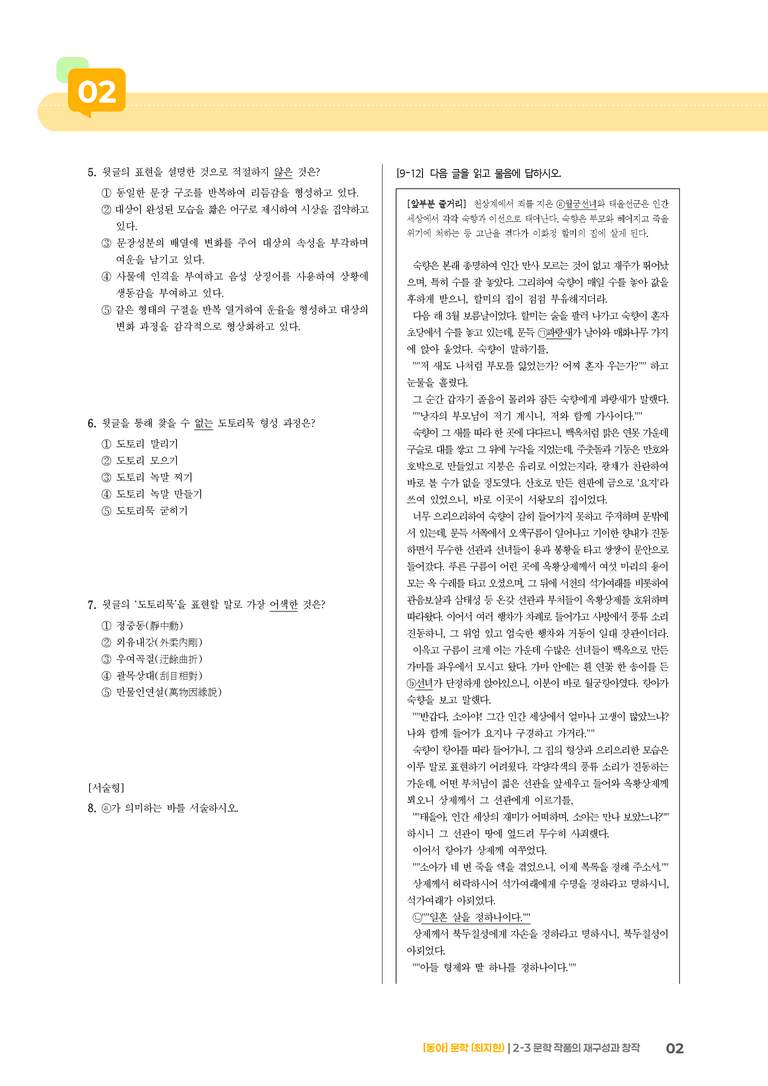 문학 작품의 재구성과 창작_고난도 심화문제_preview_2