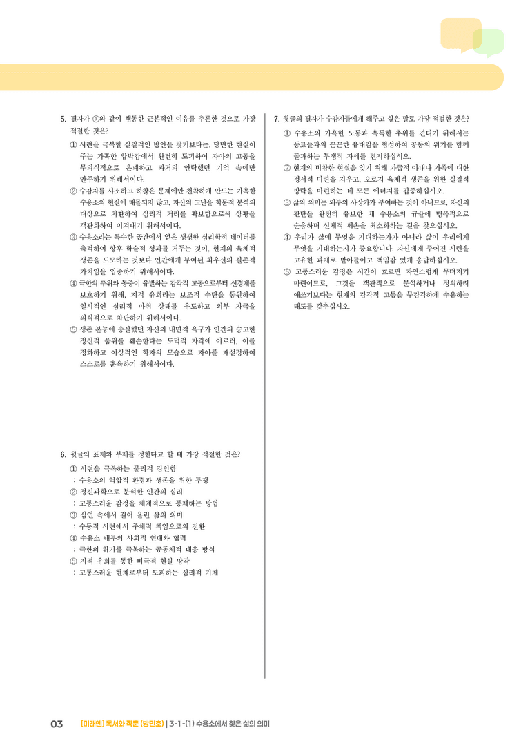3-1 인문·예술 분야의 글_수용소에서 찾은 삶의 의미_기출 적중 문제01_preview_3