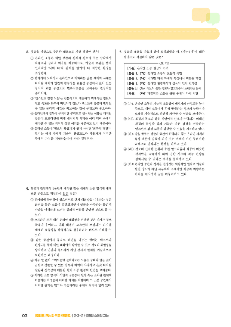 사회·문화 분야의 글_온라인 소통의 그늘_기출 적중 문제01_preview_3