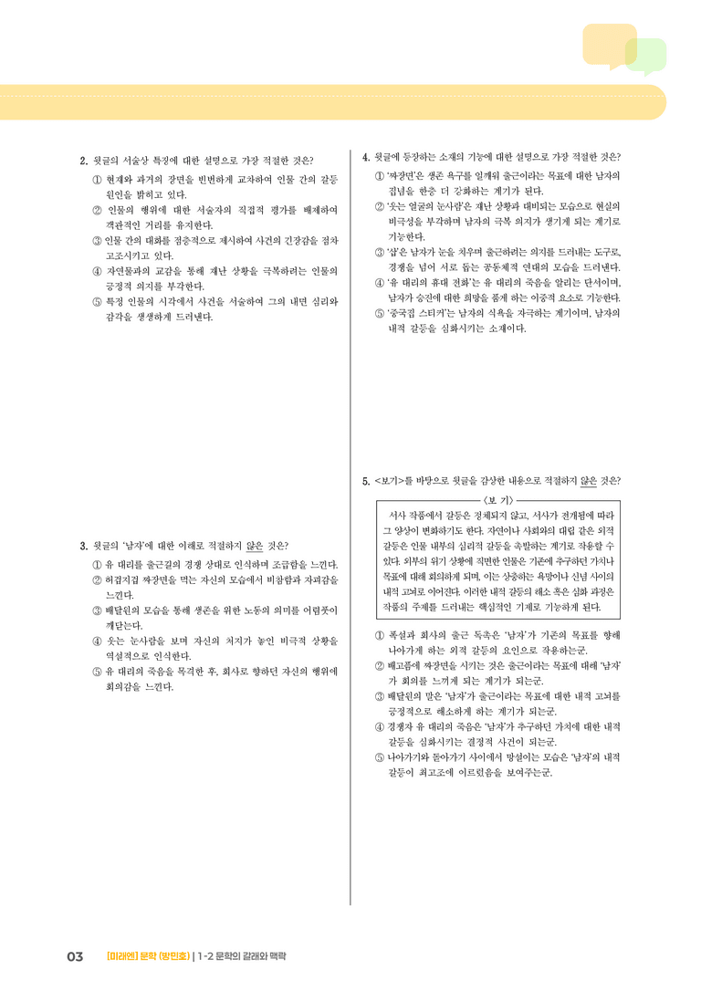 1-2 문학의 갈래와 맥락_스노우맨_기출 적중 문제01_preview_3